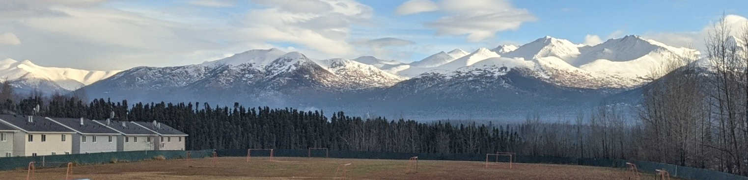 snowy Anchorage mountains